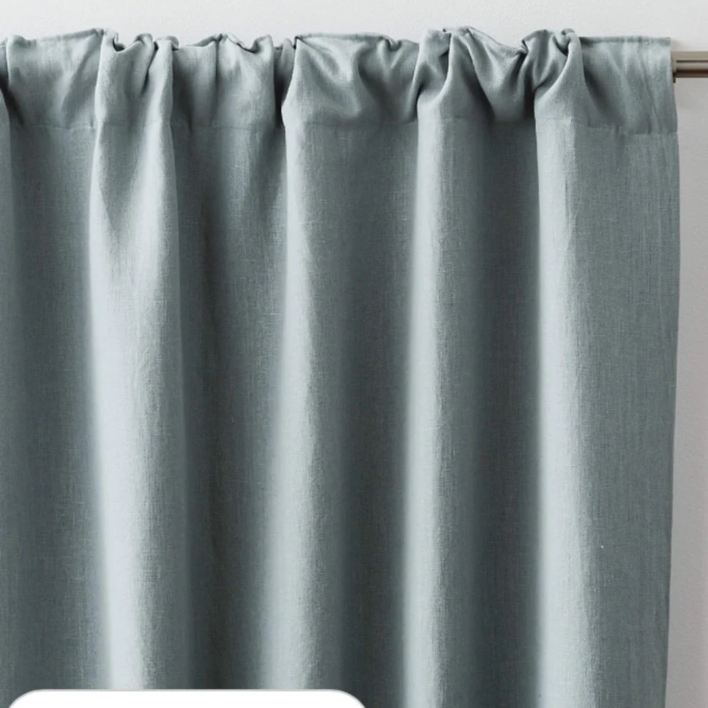 CRATE & BARREL EUROPEAN FLAX CERTIFIED LINEN LINED DRAPERY SET OF 2 - 52 x …